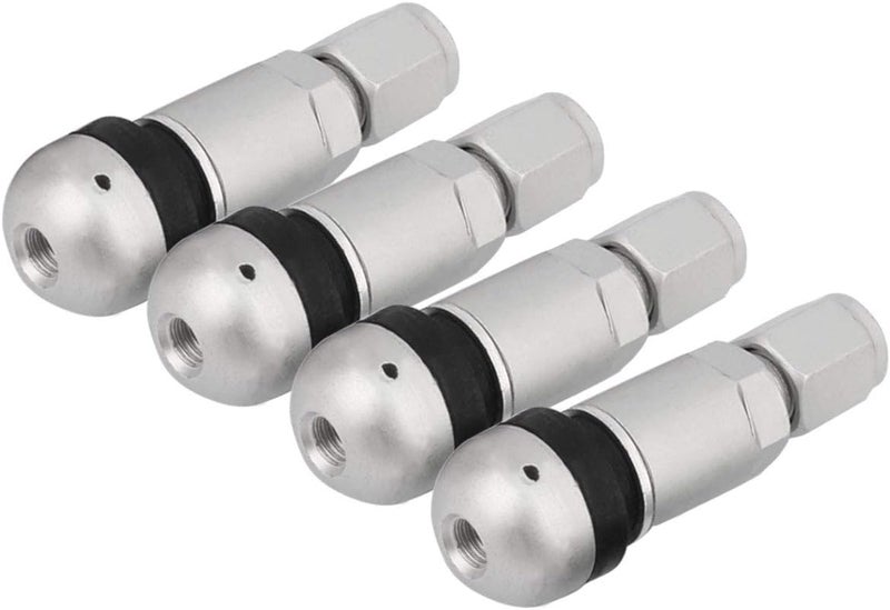 TOMALL Bolt-in Tire Valve Stem Caps Explosion Proof Inner Tubeless TPMS Valve Stem Silver Aluminum - Image 4
