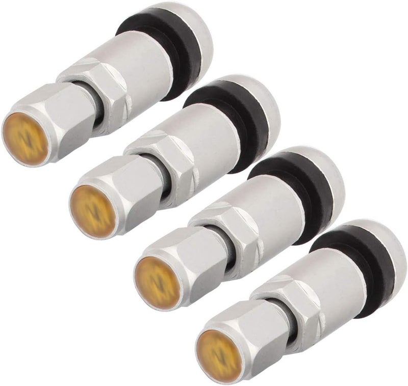 TOMALL Bolt-in Tire Valve Stem Caps Explosion Proof Inner Tubeless TPMS Valve Stem Silver Aluminum - Image 3