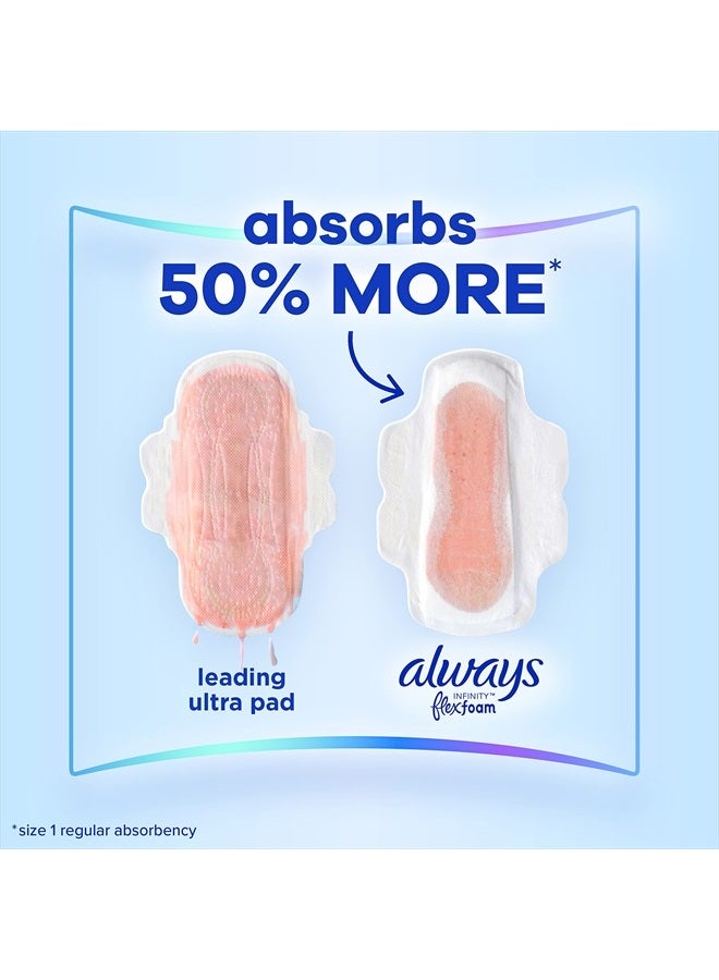 Always Infinity Feminine Pads For Women, Size 3 Extra Heavy Flow Absorbency, With Flexfoam, With Wings, Unscented, 28 Count - Image 3