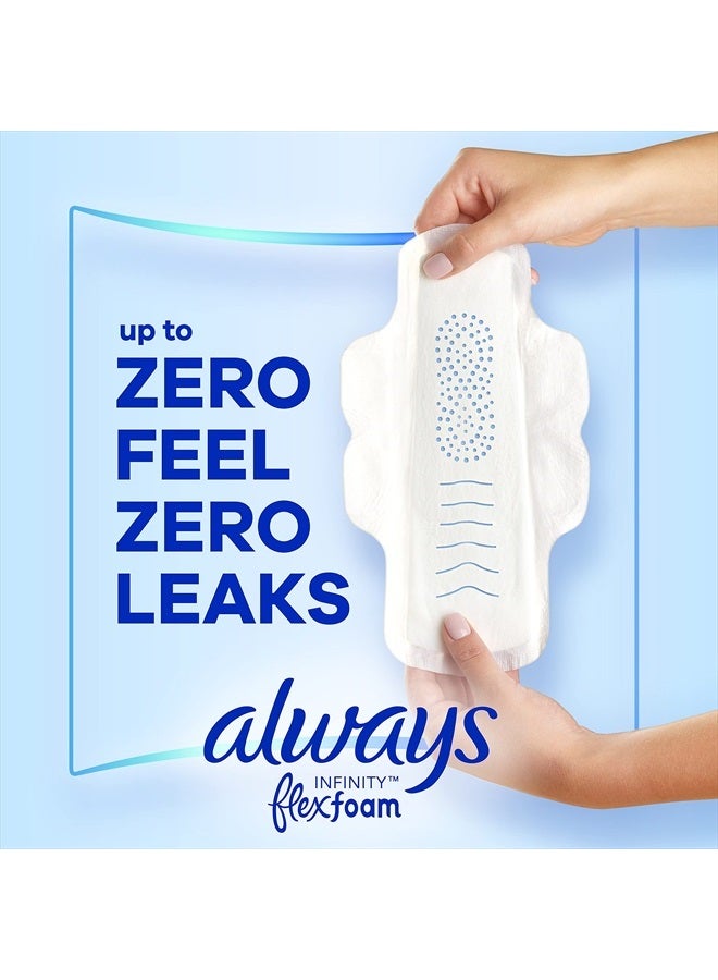 Always Infinity Feminine Pads For Women, Size 3 Extra Heavy Flow Absorbency, With Flexfoam, With Wings, Unscented, 28 Count - Image 2