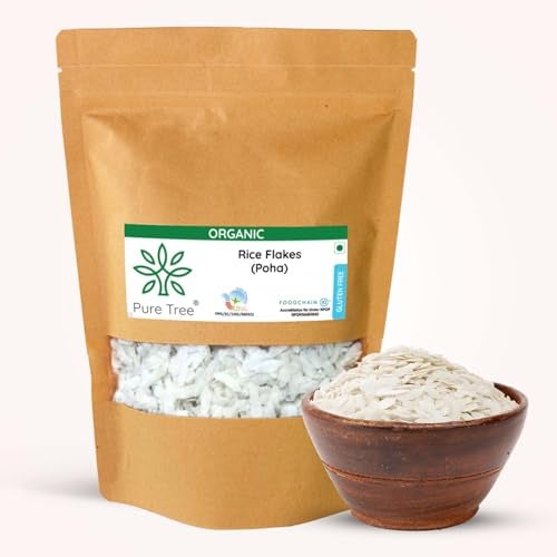 Pure Tree Certified Organic White Jada Poha | 850 g | White Thick Poha | Flattened Rice | Beaten Rice | Avalakki, Atukulu, Chira, Pohe, Phovu, Chivda | Gluten-Free - Image 1