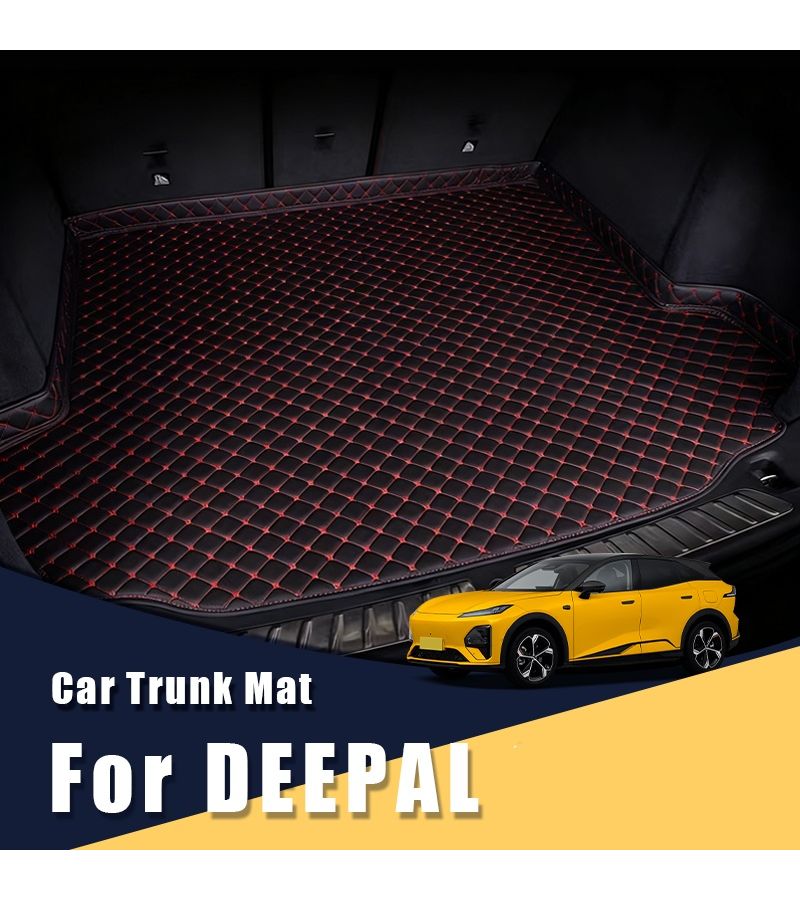 غطاء صندوق الأمتعة الأرضي للسيارة لـ Deepal G318 2024 - سلسلة الأسود والأحمر - تغطية كاملة عالية الحواف - حصيرة صندوق الأمتعة لجميع الظروف الجوية - حصيرة أمان للحيوانات الأليفة - سهلة التركيب والإزالة والتنظيف - Image 1