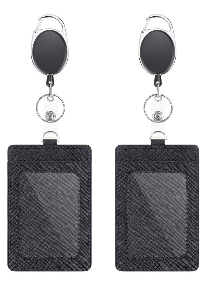 أوزيغالور حزمتين من حاملات بطاقة الهوية مصنوعة من الجلد البوليوروتيدي (PU) مع حبل العنق المنفصل الخاص بها - Image 1