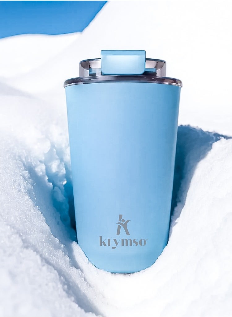 KRYMSO KRYMSO, 360ml Travel Coffee Mug, Stainless Steel Coffee Mug Insulated Tumbler, Thermos Flask, Double Wall Thermal Coffee Cup, Travel Mug with Leakproof Lid  - Image 5
