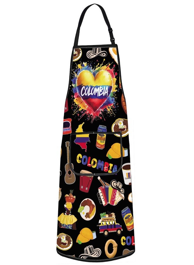 G2TUP Colombia Aprons With Pocket Colombian Cooking Apron Colombian Flag Apron Colombiana Kitchen Gift (Colombia) - Image 1