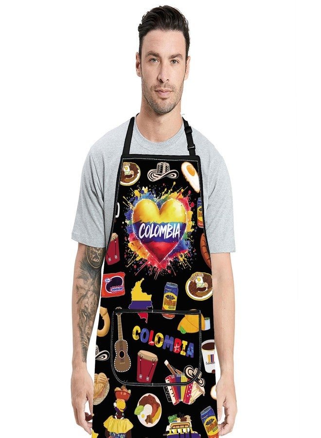 G2TUP Colombia Aprons With Pocket Colombian Cooking Apron Colombian Flag Apron Colombiana Kitchen Gift (Colombia) - Image 3