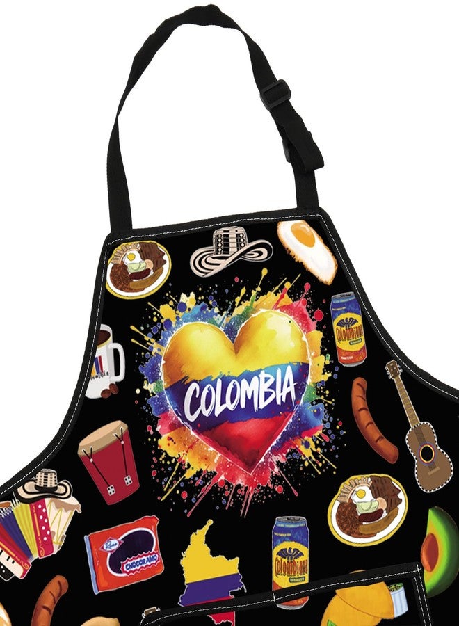 G2TUP Colombia Aprons With Pocket Colombian Cooking Apron Colombian Flag Apron Colombiana Kitchen Gift (Colombia) - Image 4