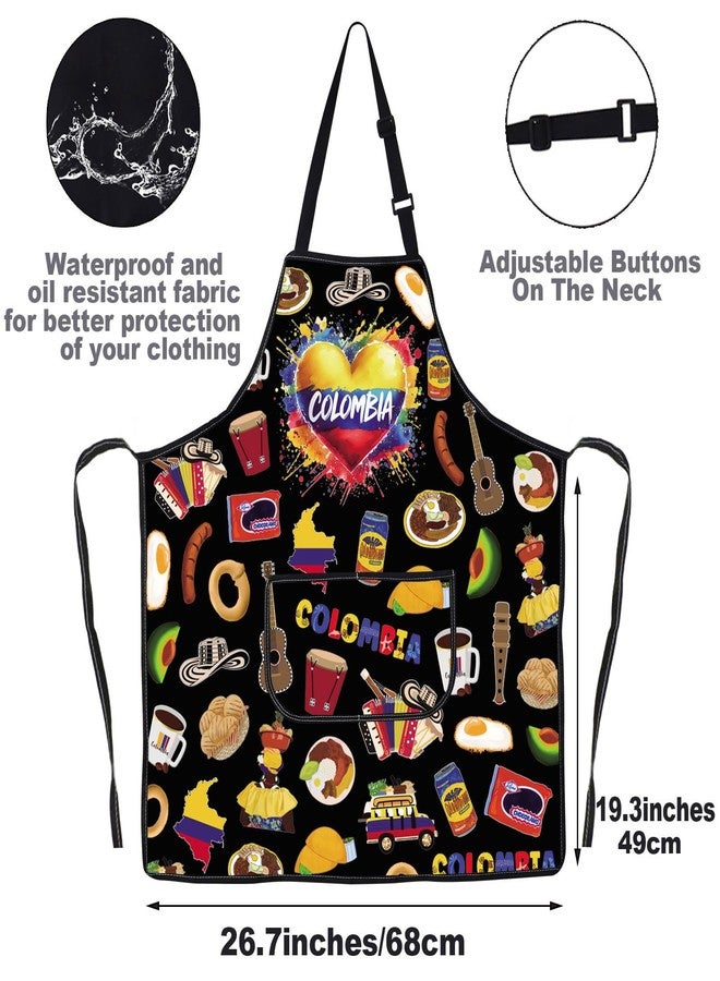 G2TUP Colombia Aprons With Pocket Colombian Cooking Apron Colombian Flag Apron Colombiana Kitchen Gift (Colombia) - Image 2