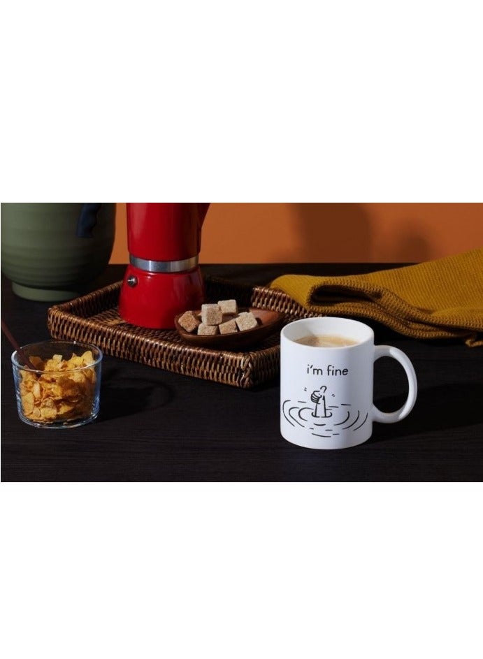 كوب سيراميك بطباعة أنيقة – كوب قهوة متين بسعة 330 مل للاستخدام في المنزل أو المكتب أو كهدية – تصميم جذاب – مقاوم للحرارة وآمن في الميكروويف – الموديل VO1828IT - Image 2