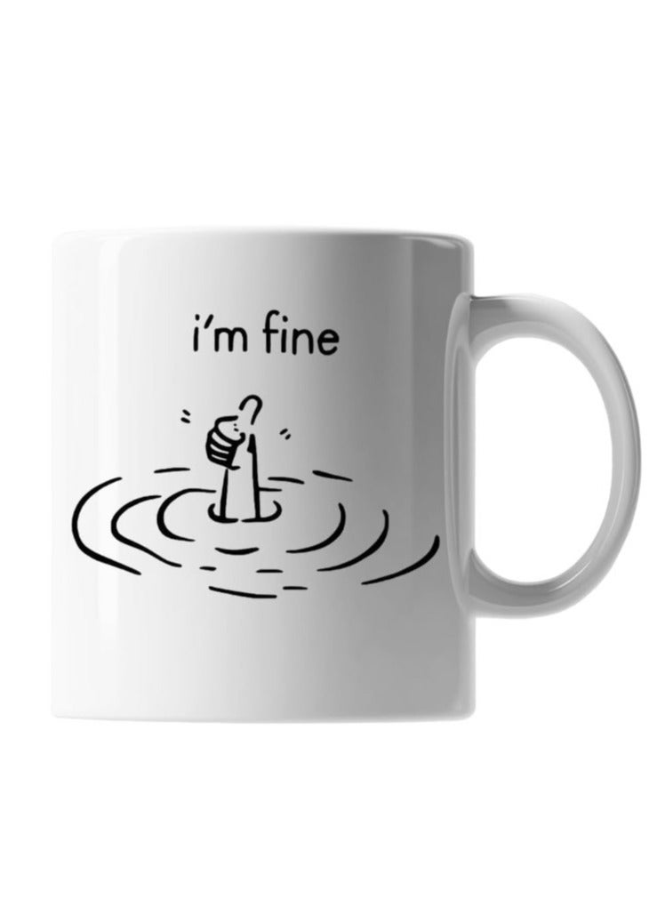 كوب سيراميك بطباعة أنيقة – كوب قهوة متين بسعة 330 مل للاستخدام في المنزل أو المكتب أو كهدية – تصميم جذاب – مقاوم للحرارة وآمن في الميكروويف – الموديل VO1828IT - Image 1