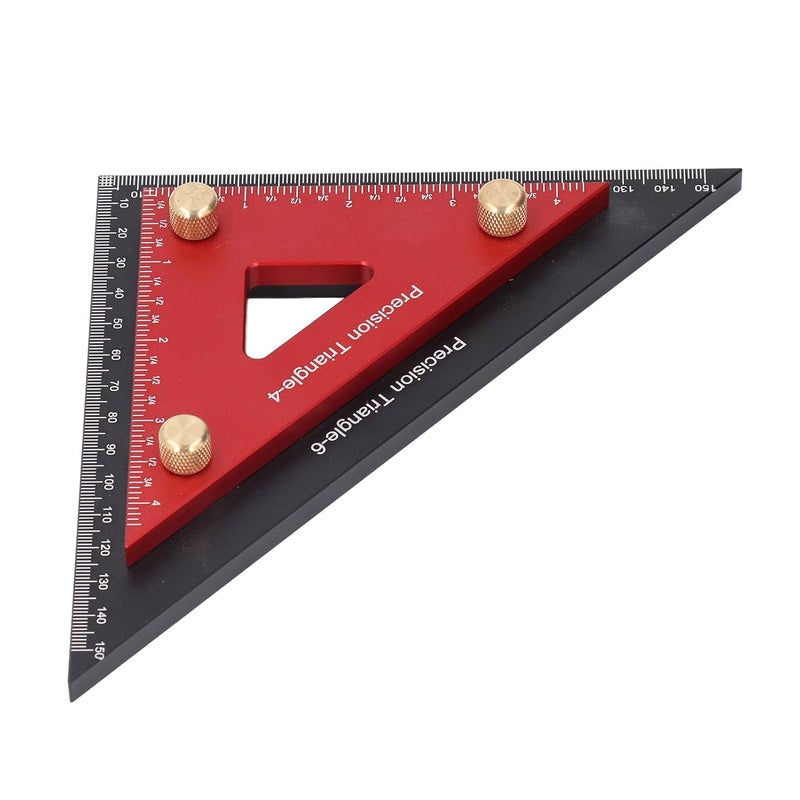 4 Inch 6 Inch Detachable Double Triangle Ruler Aluminum Alloy Carpentry Square Tool for Woodworking Drafting - Image 5