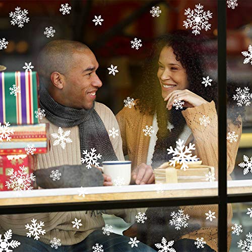 LUDILO 135Pcs Christmas Window Clings Snowflakes Window Decals Static Window Stickers for Christmas Decorations Windows Décor Ornaments Xmas Party Supplies Thanksgiving Party Décor - Image 4