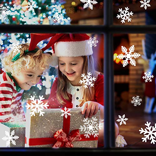 LUDILO 135Pcs Christmas Window Clings Snowflakes Window Decals Static Window Stickers for Christmas Decorations Windows Décor Ornaments Xmas Party Supplies Thanksgiving Party Décor - Image 2