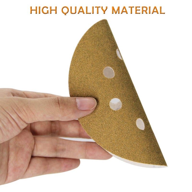 Mestool 5-Inch 8-Hole Hook and Loop Sanding Discs, Orbital Sander Sandpaper Discs, 100 Pieces Round Sandpaper Set, 80 Grit - Image 3