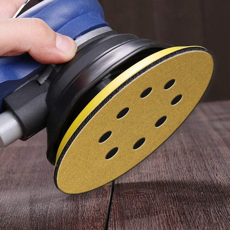Mestool 5-Inch 8-Hole Hook and Loop Sanding Discs, Orbital Sander Sandpaper Discs, 100 Pieces Round Sandpaper Set, 80 Grit - Image 5