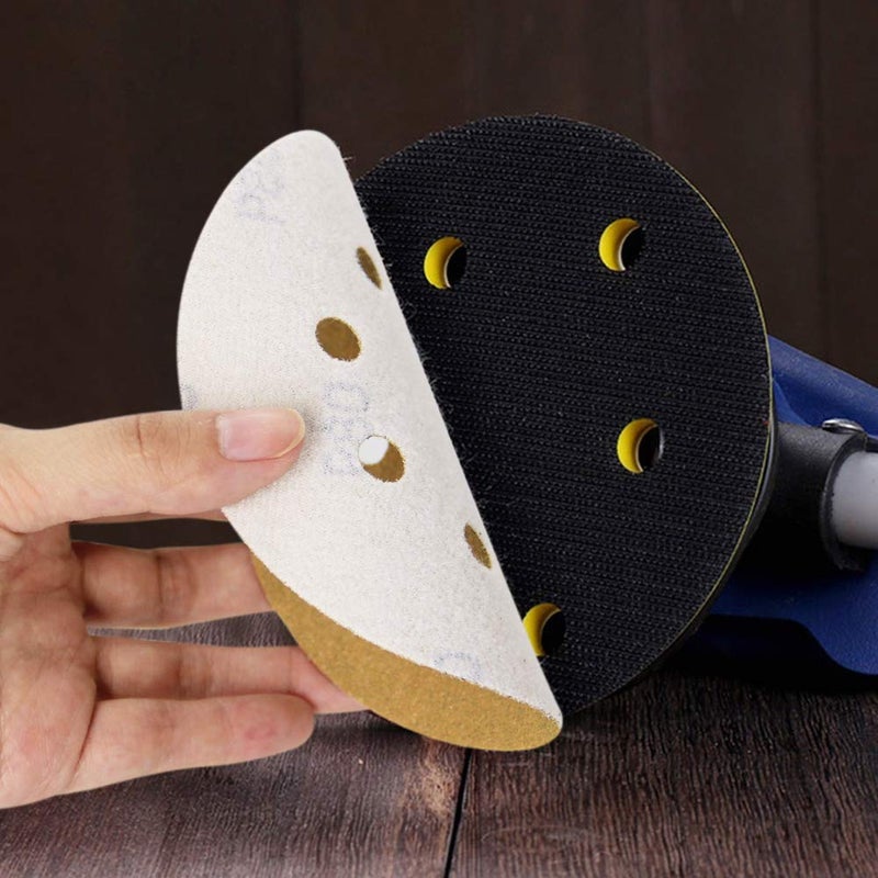 Mestool 5-Inch 8-Hole Hook and Loop Sanding Discs, Orbital Sander Sandpaper Discs, 100 Pieces Round Sandpaper Set, 80 Grit - Image 4