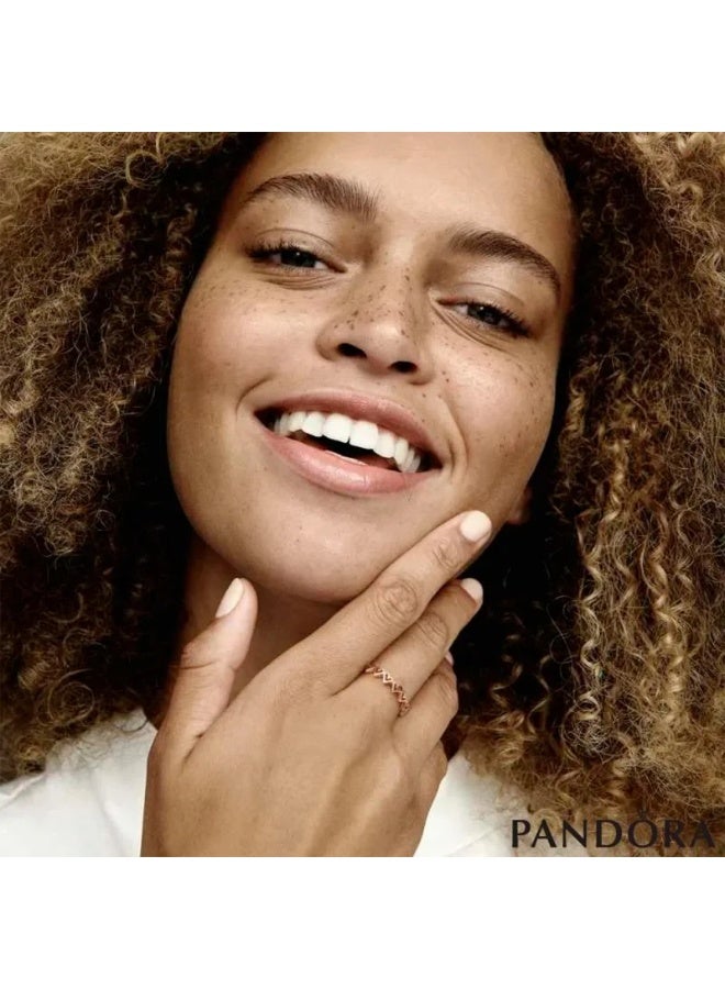 باندورا قلوب مطلية بالذهب الوردي عيار 14 قيراط - Image 4