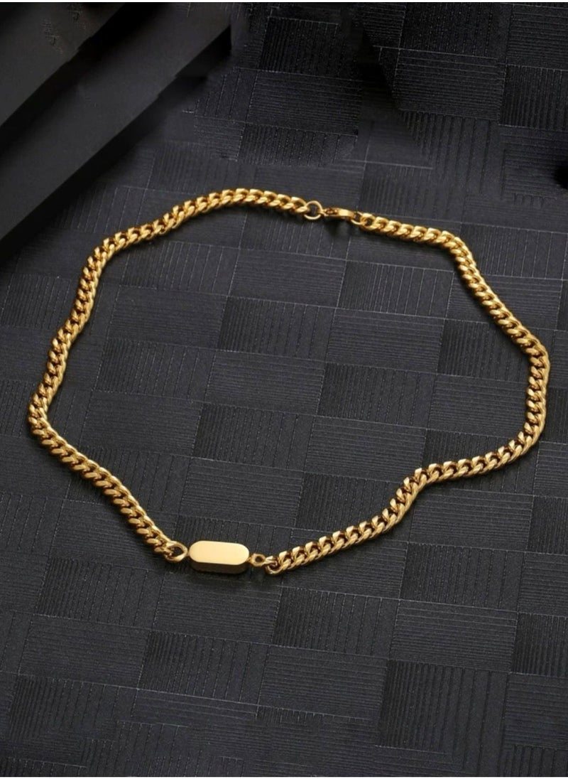 NOON'S UP - Elegant Stainless Steel Gold Plated Choker Necklace For Women - Image 1