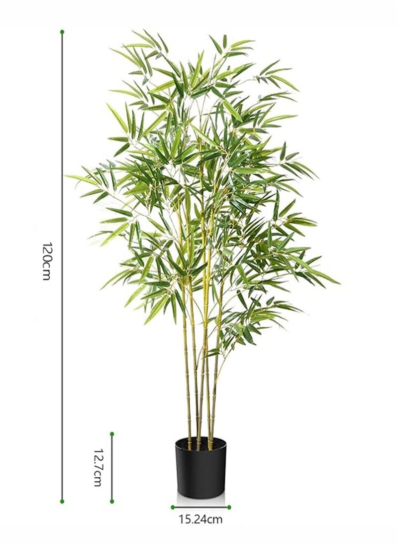 JOGAMS 120cm Artificial Tree Fake Plant Pot Artificial Tree Decorative Greenery Belt Realistic Green Bamboo and Plastic Pot Home Decor Office Indoor Outdoor Balcony Living Room  - Image 5