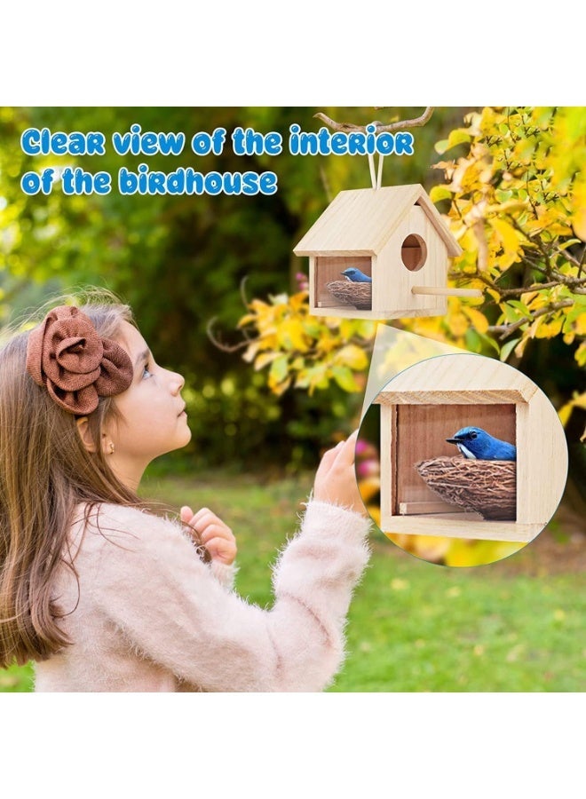 الثقة مجموعة من بيتين للطيور للاستخدام الخارجي، بيت طيور خشبي معلق للفناء - Image 5