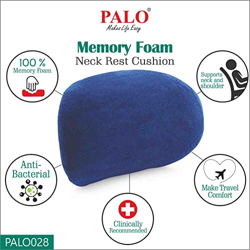 PALO Premium Neckrest with Memory Foam (Blue) - Image 2