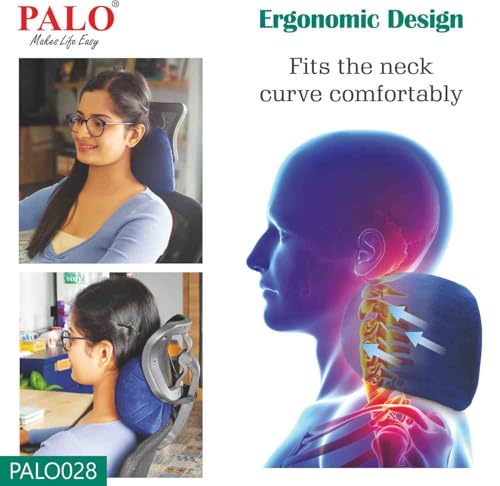 PALO Premium Neckrest with Memory Foam (Blue) - Image 4