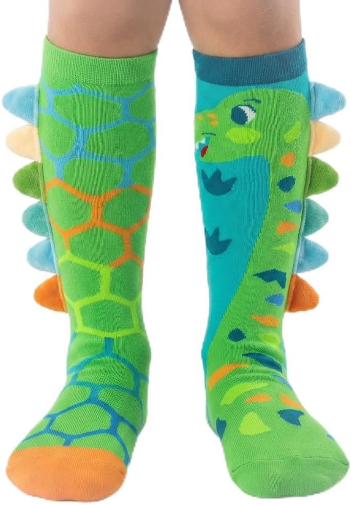 Glitters Funky 3D Dino High Socks for Kids & Teens - Colorful Knee-High Socks with Plush Elements - Image 1