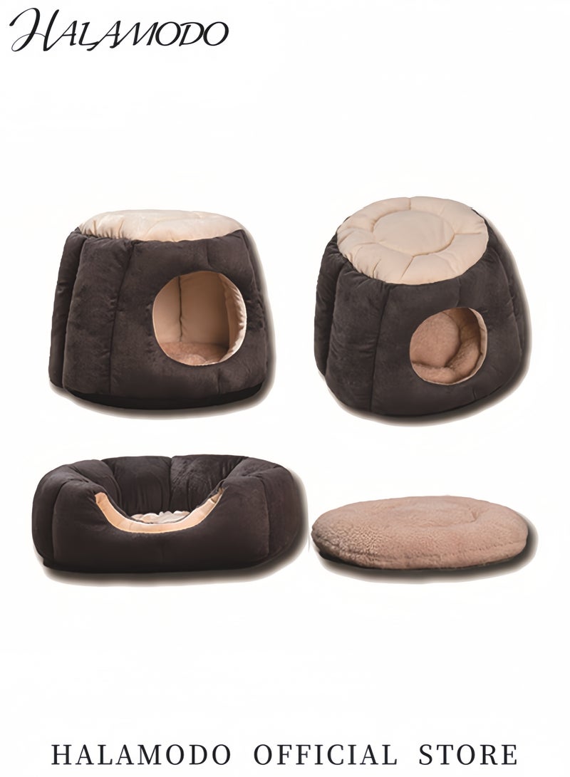 Pet Houses for Small Dogs Warm Indoor Tent Kennel Soft Cave Style Pet Bed Removable and Washable Pet House for Winter All Seasons Pet Nest for Cats and Dogs - Image 4