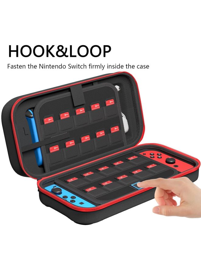 general Suitable For Nintendo Switch Oled Storage Bag Handle Charger Cassette Multifunctional Storage Box Eva Hard Bag-Product Color:Black Body Pink Zipper-Model:Switch/Switch Oled American Standard Chargin - Image 2