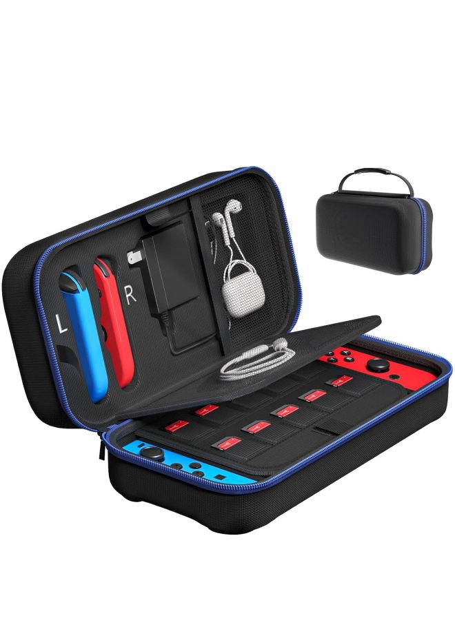 general Suitable For Nintendo Switch Oled Storage Bag Handle Charger Cassette Multifunctional Storage Box Eva Hard Bag-Product Color:Black Body Pink Zipper-Model:Switch/Switch Oled American Standard Chargin - Image 5