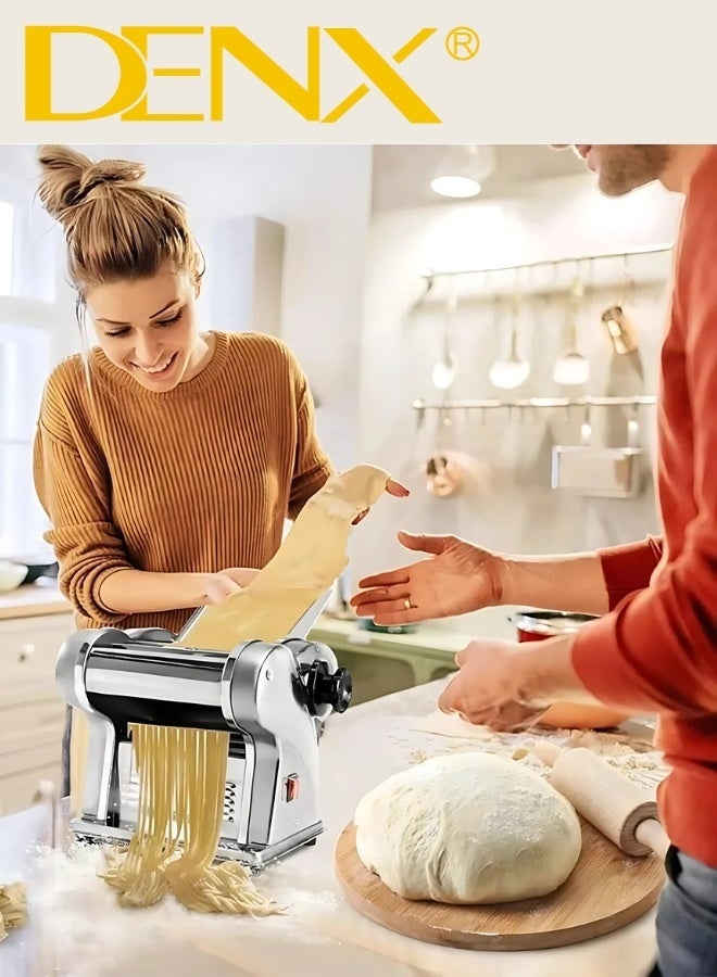 Denx Electric Pasta Maker Machine – Model DX3220 – 130W Stainless Steel Design with Non-Slip Base & Dough Thickness Control – Make Fresh Homemade Pasta with Restaurant-Quality Results - Image 5