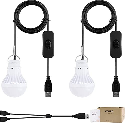 Onite 2-Pack USB LED Light Bulb | 2700K Warm White | Emergency Backup Lighting for Camping, RV, Garage, and Power Outage Preparedness - Image 1