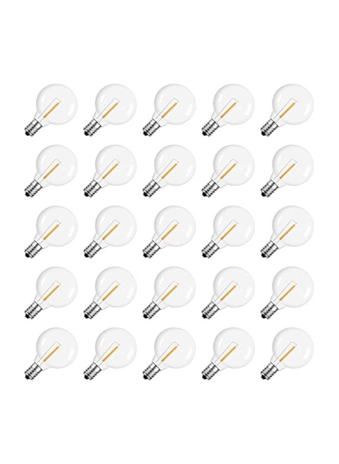 KASTWAVE - G40 Led Replacement Light Bulbs E12 Screw Base Shatterproof LED Globe Bulbs Light for Outdoor String Lights Warm White 2200K Light Bulbs for Indoor Outdoor Patio Decor (25Pcs) - Image 1