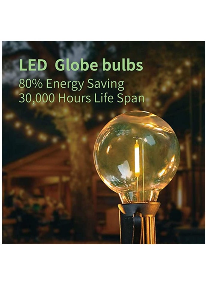 KASTWAVE - G40 Led Replacement Light Bulbs E12 Screw Base Shatterproof LED Globe Bulbs Light for Outdoor String Lights Warm White 2200K Light Bulbs for Indoor Outdoor Patio Decor (25Pcs) - Image 1