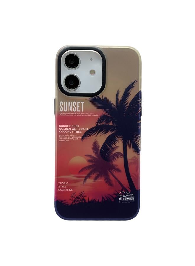 اس-توب جراب لهاتف iPhone 11 SUNSET Coconut Tree مغلف بالليزر من الجانبين - Image 1