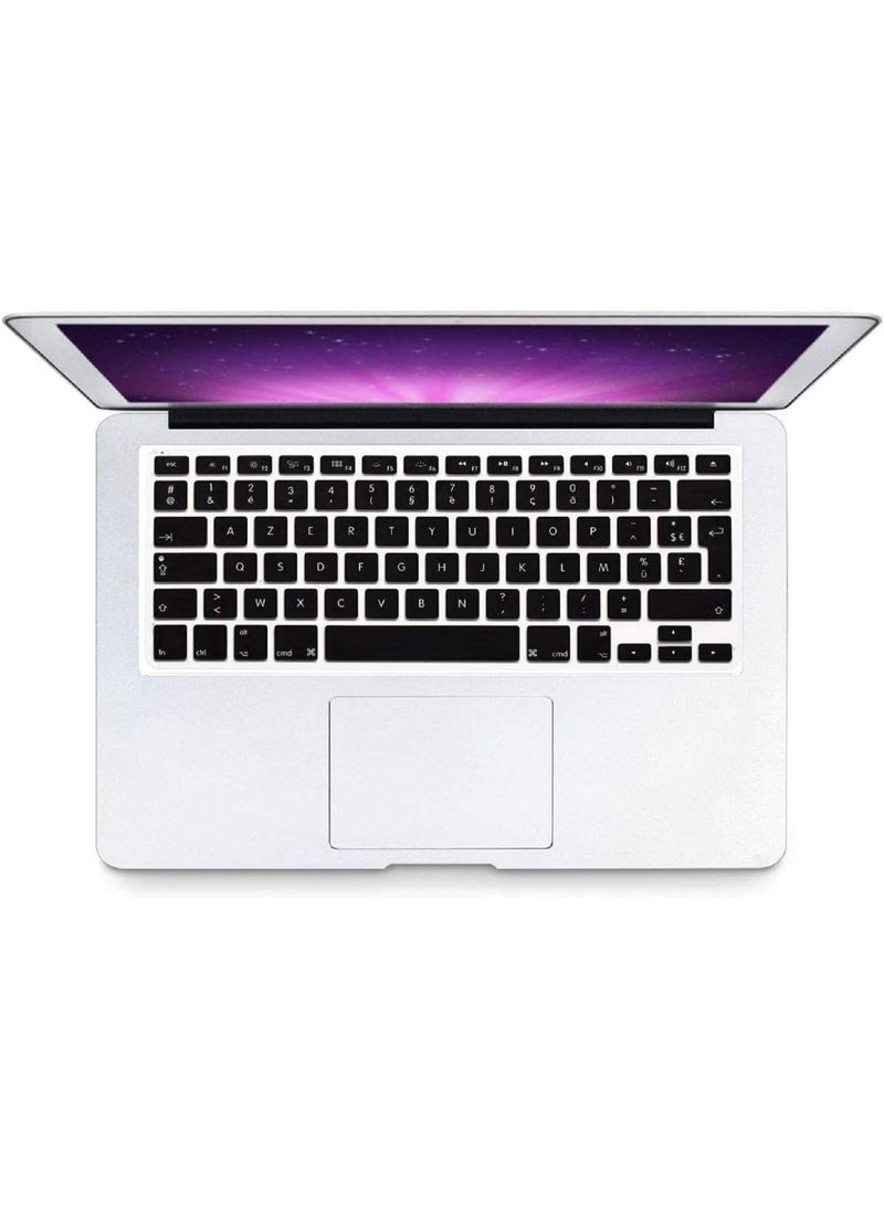 مافانز غطاء لوحة مفاتيح سيليكون بتصميم فرنسي (AZERTY) للإصدارات القديمة من MacBook Pro 13/15" A1278/A1286 وMacbook Retina 13/15" A1425/A1502/A1398 وMacBook Air 13" A1369/A1466"  أسود - Image 3