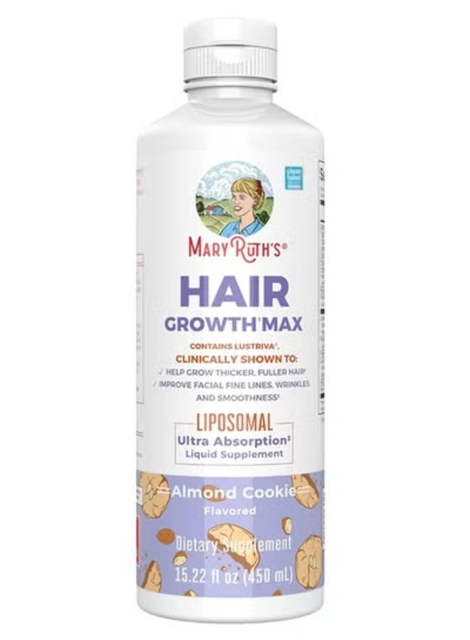 MaryRuth's Organics Women's Hair Growth MAX Liposomal  مع Lustriva® + Biotin 10000mcg + زيت بذور اليقطين  شعر سميك  رعاية الشعر  التجاعيد ، الخطوط الدقيقة ، العناية بالبشرة  أعمار 18 +  15.22 فلور أوز - Image 1