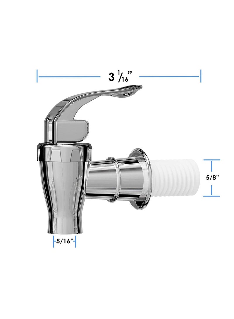 Y&D Replacement Spigot for Beverage Dispenser Carafes Chrome Design Lock Open Style (1pack) Push faucet Carafe, - Image 3