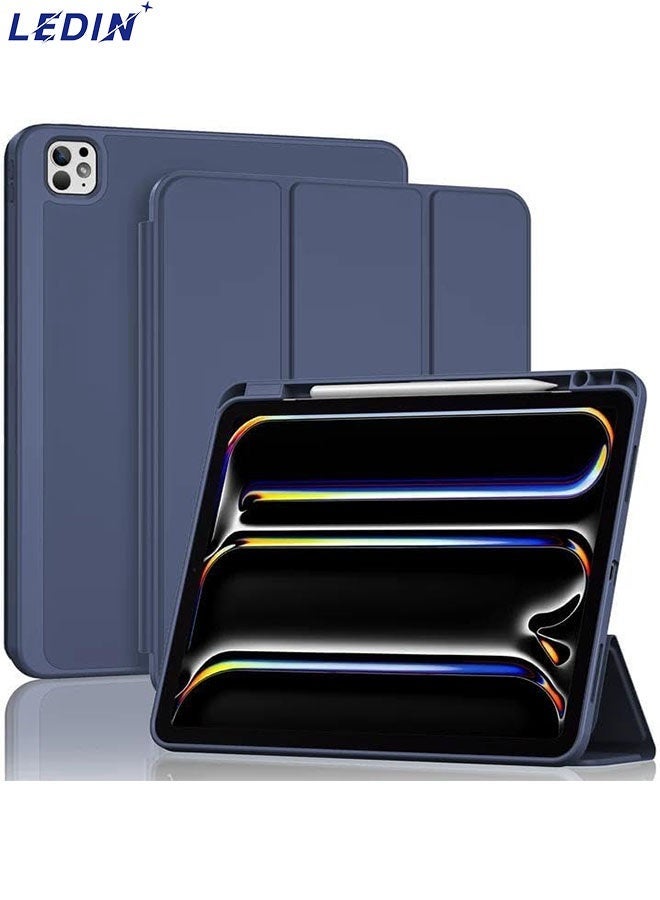 LEDIN New iPad Pro 13 Inch Case M4 (2024, 7th Gen) with Pencil Holder, Smart Case with Touch ID, Auto Wake/Sleep, USB-C Pencil, Slim Protective Cover - Image 1