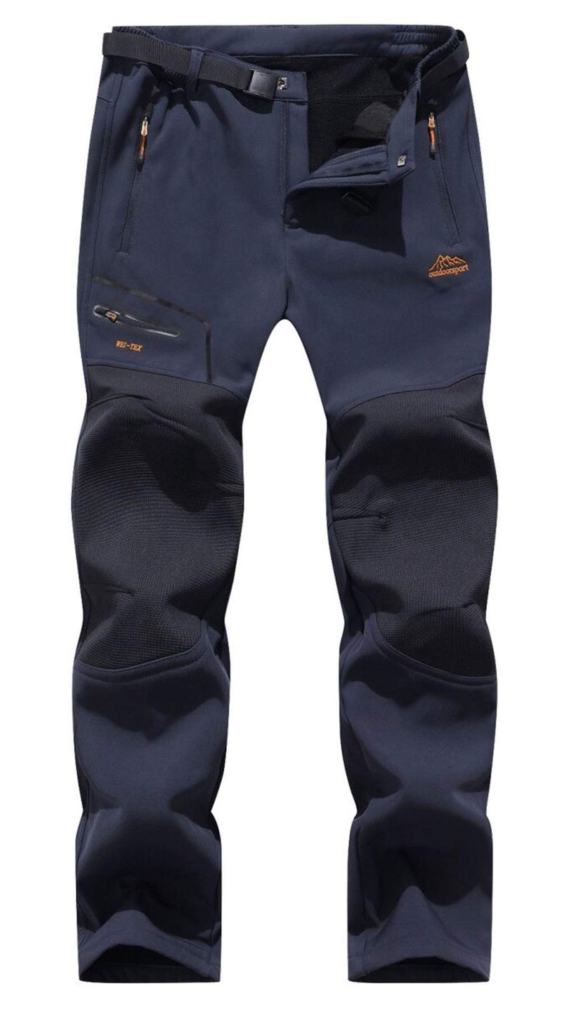 BenBoy Men's Snow Ski Outdoor Waterproof Windproof Fleece Cargo Hiking Pants,AN-SF1602M-Blue-S - Image 1