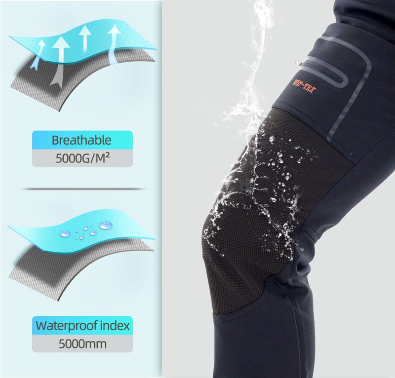 BenBoy Men's Snow Ski Outdoor Waterproof Windproof Fleece Cargo Hiking Pants,AN-SF1602M-Blue-S - Image 3