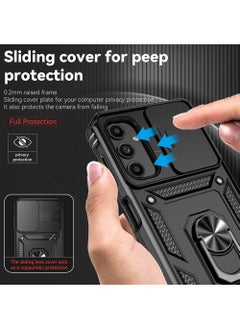 SNBFA Samsung Galaxy A16 5G Case with Slide Camera Cover,Magnetic Ring Holder Kickstand Protective Phone Case for Galaxy A16 5G 2024,Black  - Image 4
