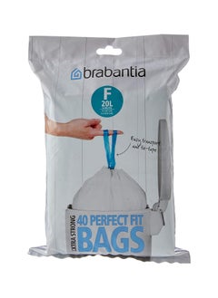 Brabantia bag liners, size F, 20 liters - 40 bags