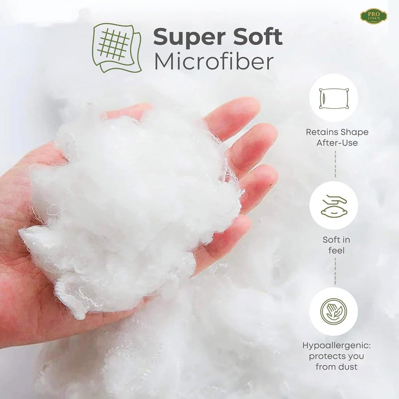 Pro Linen Pro Linen Super Soft Cotton with Microfiber Filled Pillow White Size 45 X 70 Cms Queen Pack of 2 - Image 4