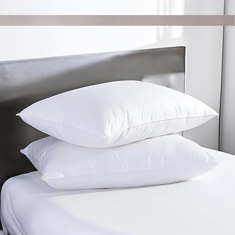 Pro Linen Pro Linen Super Soft Cotton with Microfiber Filled Pillow White Size 45 X 70 Cms Queen Pack of 2 - Image 1