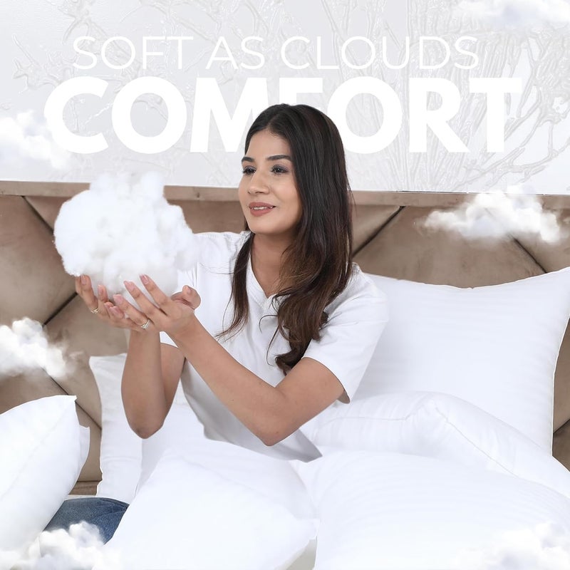 Pro Linen Pro Linen Super Soft Cotton with Microfiber Filled Pillow White Size 45 X 70 Cms Queen Pack of 2 - Image 5