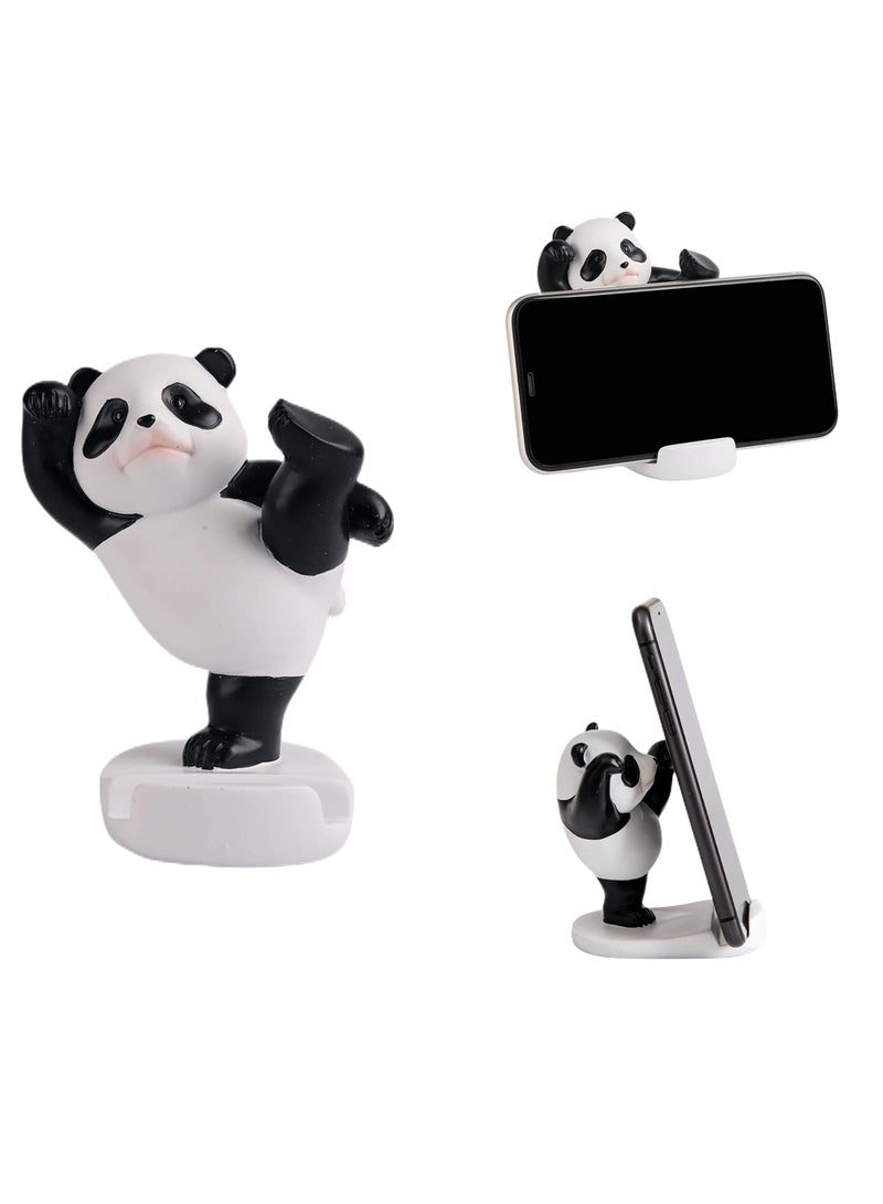 SOLARAE Panda Smartphone Stand, Cell Phone Stand for Desk, Animal Desk Accessories, Adjustable Phone Stand, Suitable for Phone Supporter for iPhone, Ipad (Black) - Image 1
