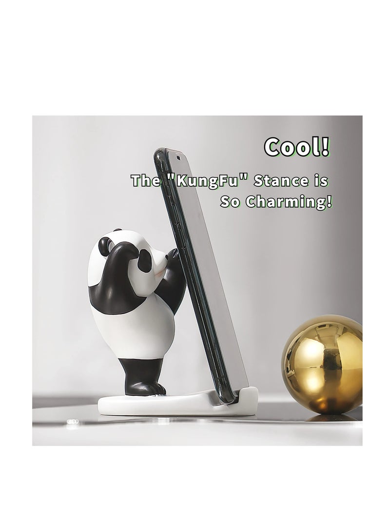 SOLARAE Panda Smartphone Stand, Cell Phone Stand for Desk, Animal Desk Accessories, Adjustable Phone Stand, Suitable for Phone Supporter for iPhone, Ipad (Black) - Image 5