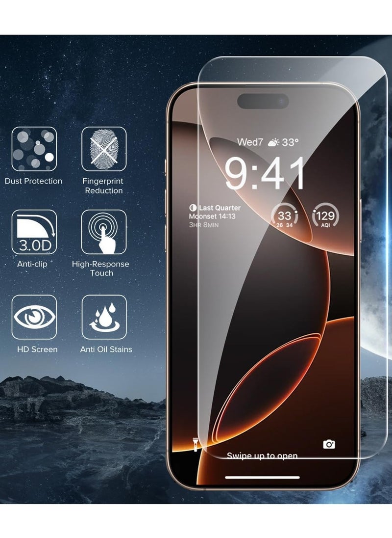 Techie - 2 Pack Apple iPhone 16 Plus Screen Protector, 9H Tempered Gorilla Glass, Easy Install Alignment Frame, Ultra Clear, Bubble-Free, Case-Friendly - Image 1