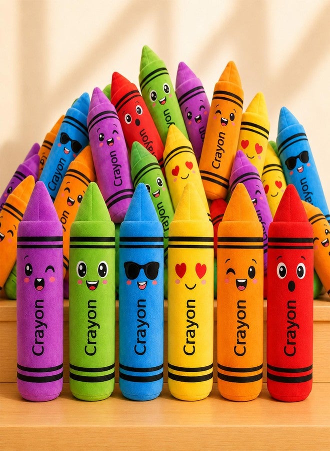 Arrowbash 24 Pcs 4 Inch Crayon Plush Toy for Kid Mini Pencil Plush Stuffed Bulk Pencil Shaped Plushes First Day of School Classroom Decoration for Reading Room Decoration Back to School Student Gift - Image 1
